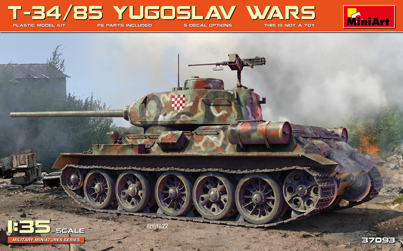 MiniArt 1/35 T-34/85 Yugoslav Wars Plastic Model Kit