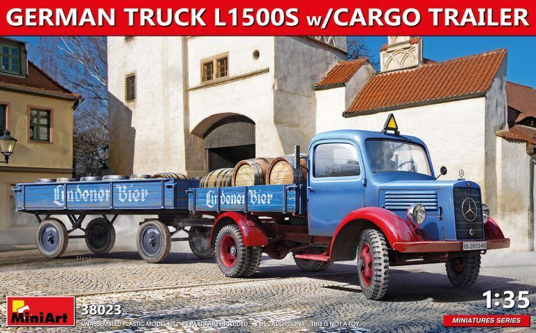 MiniArt 1/35 GERMAN TRUCK L1500S w/CARGO TRAILER Plastic Model Kit