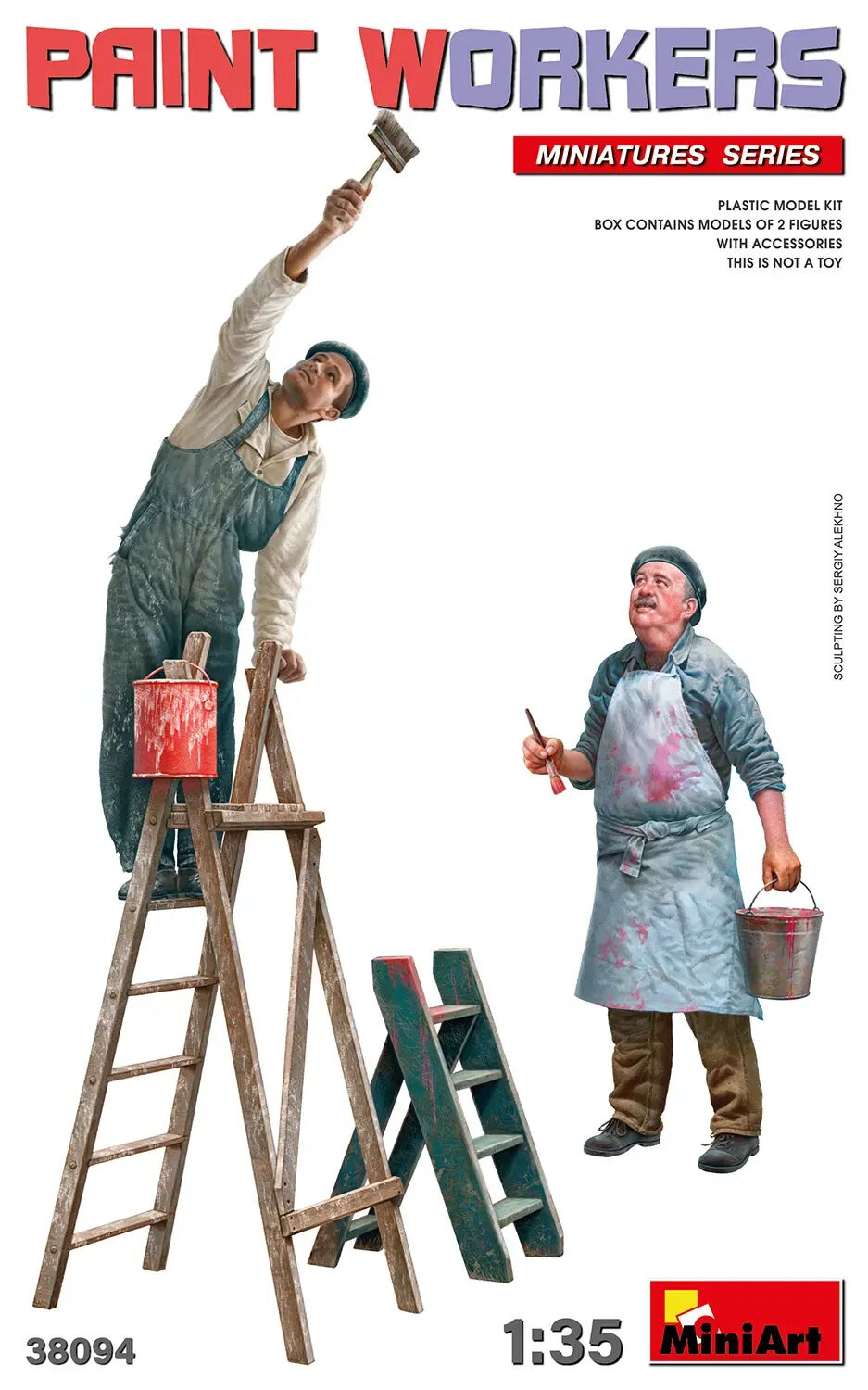 MiniArt 1/35 Paint Workers with Accessories Plastic Model Kit MA38094