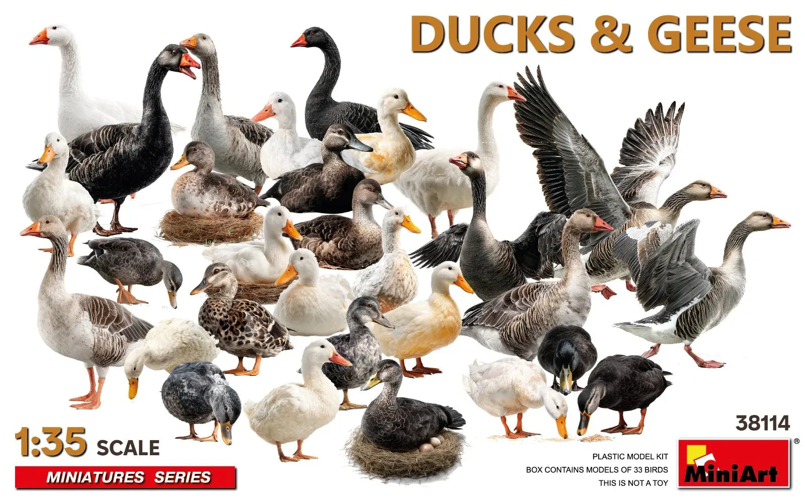 MiniArt 1/35 Ducks & Geese Plastic Model Kit