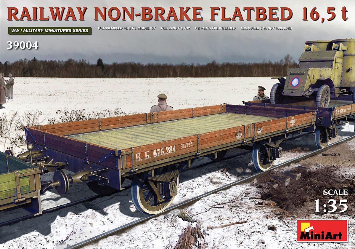 MiniArt 1/35 Railway Non-brake Flatbed 16.5 t Plastic Model Kit