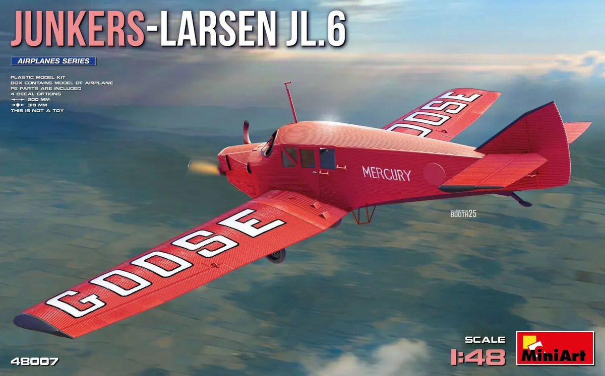 MiniArt 1/48 Junkers-Larsen JL.6 Plastic Model Kit MA48007