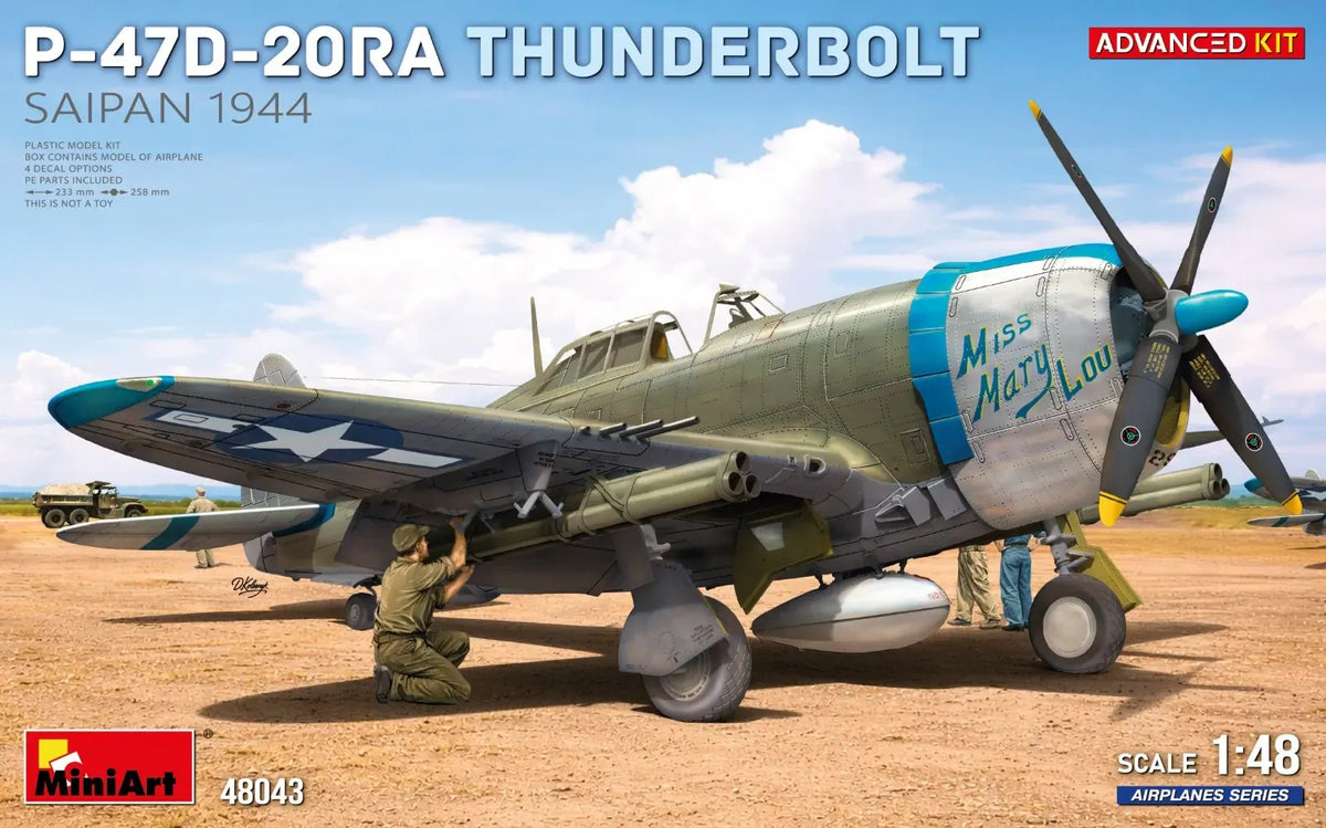 MiniArt 1/48 P-47D-20RA Thunderbolt Saipan 1944 Advanced Kit Plastic Model Kit MA48043