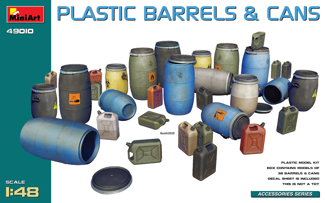 MiniArt 1/48 Plastic Barrels & Cans Plastic Model Kit