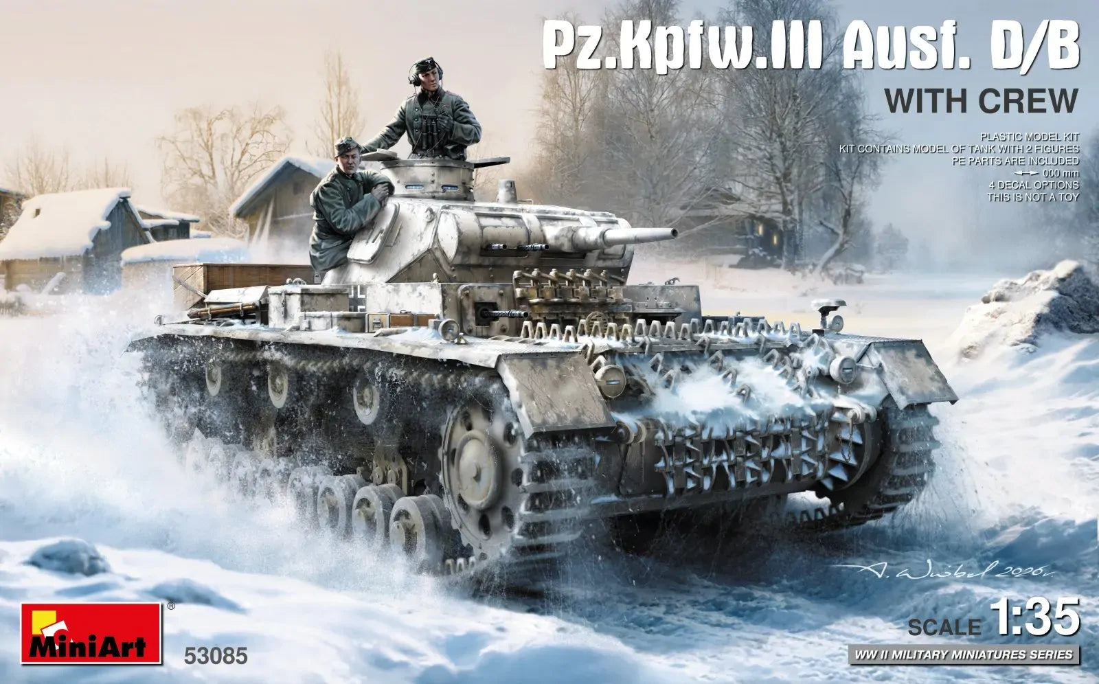 MiniArt 1/35 Pz.Kpfw.III Ausf. D/B with Crew Plastic Model Kit