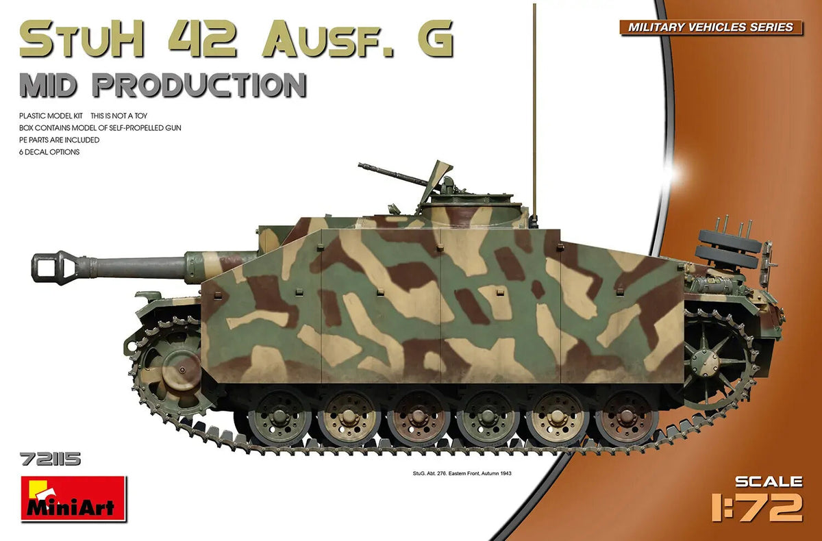 MiniArt 1/72 StuH 42 Ausf. G Mid Prod Plastic Model Kit MA72115