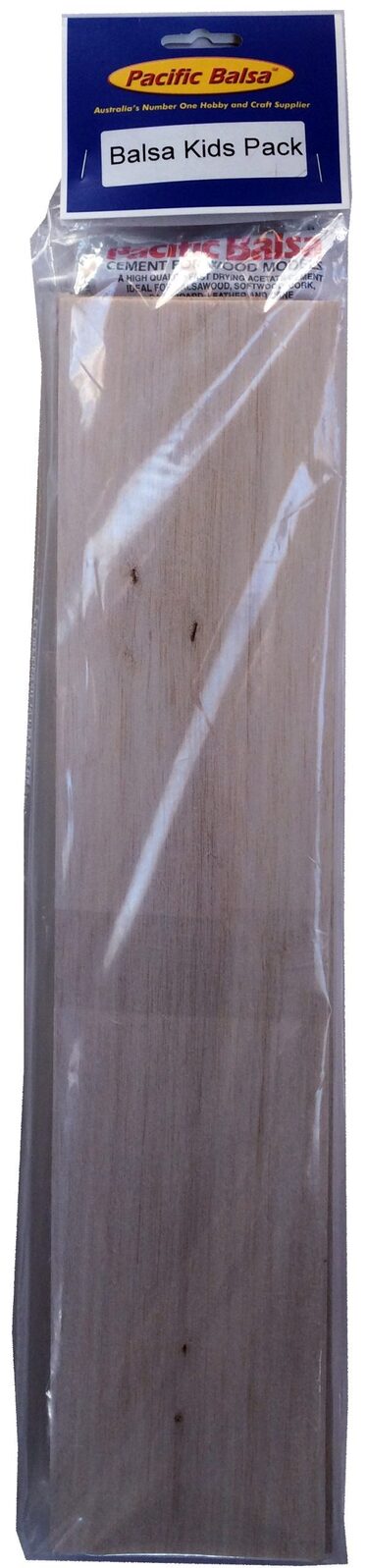 MEB1000 KIDS PROJECT PACKS WITH ASS'D BALSA SHEETS, STICKS & C23 GLUE Balsa