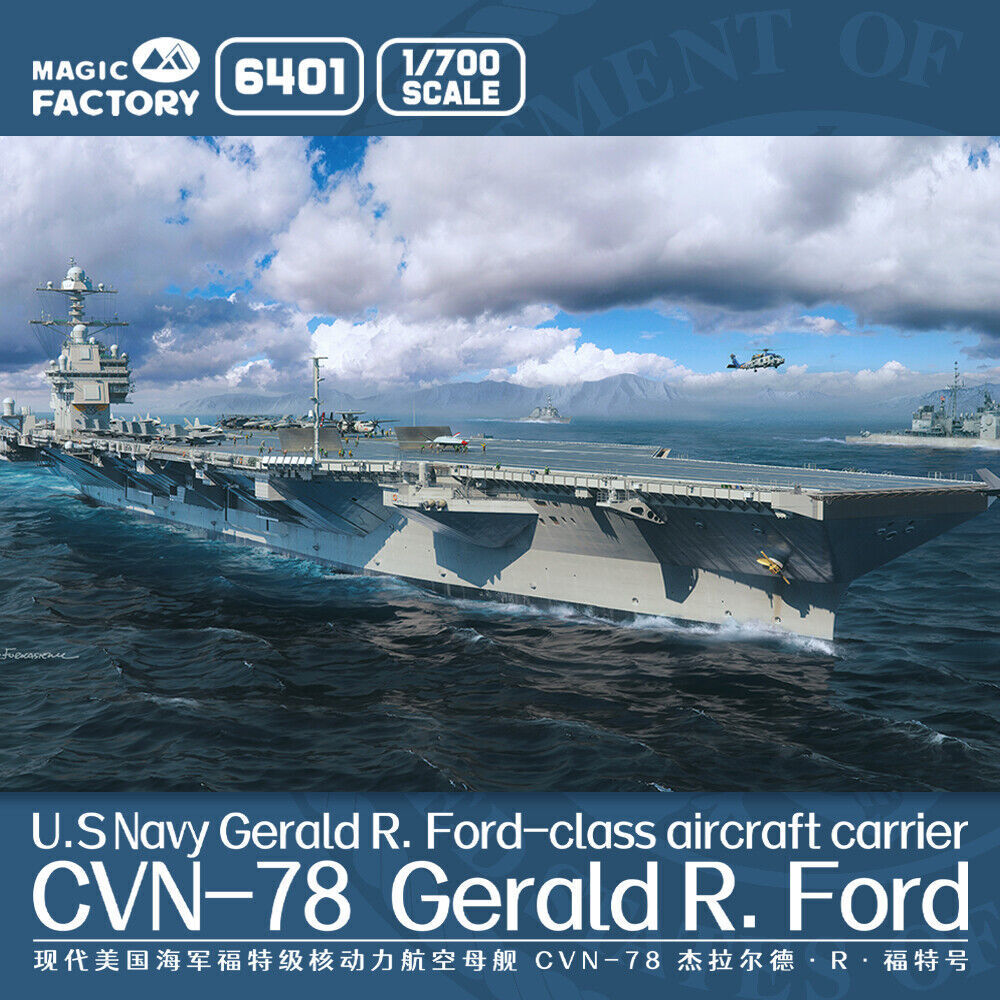 MF6401 Magic Factory 1/700 USS Gerald R. Ford CVN-78 Aircraft Carrier Plastic Model Kit Magic Factory