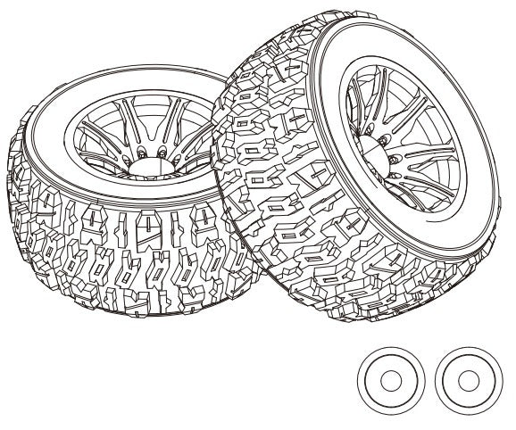 MJXS-14300E1 MJX 14210 Tire (2Pcs) MJX