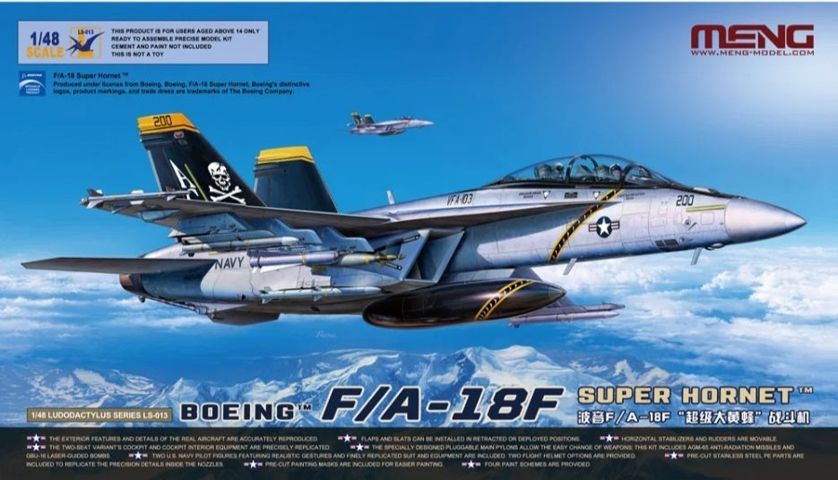 MM-LS-013 Meng 1/48 Boeing F/A-18F Super Hornet Plastic Model Kit *Aus Decals* Meng