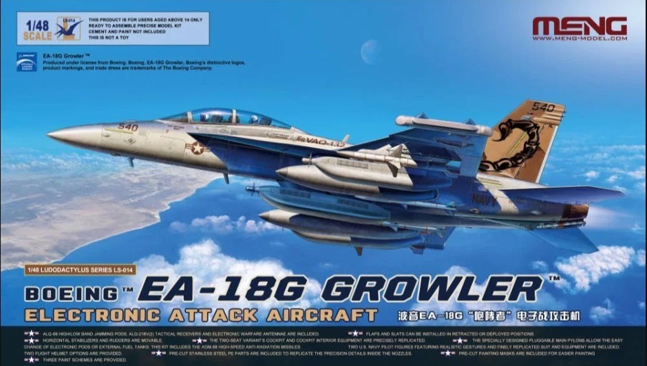 MM-LS-014 Meng 1/48 Boeing EA-18G Growler Electronic Attack Aircraft Plastic Model Kit Meng