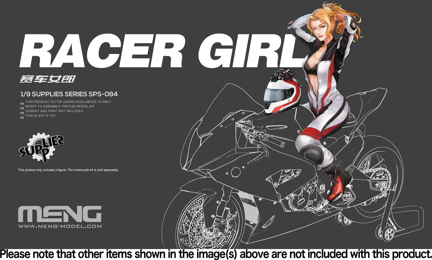 MM-SPS-084 Meng 1/9 Racer Girl Plastic Model Kit Meng