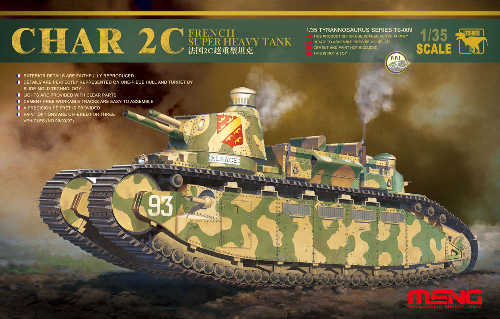 Meng 1/35 French Super Heavy Tank Char 2C Plastic Model Kit