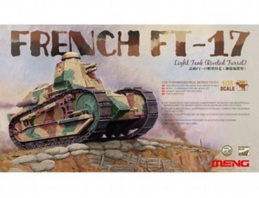 MM-TS-011 Meng 1/35 French FT-17 Light Tank (Riveted Turret) Plastic Model Kit Meng