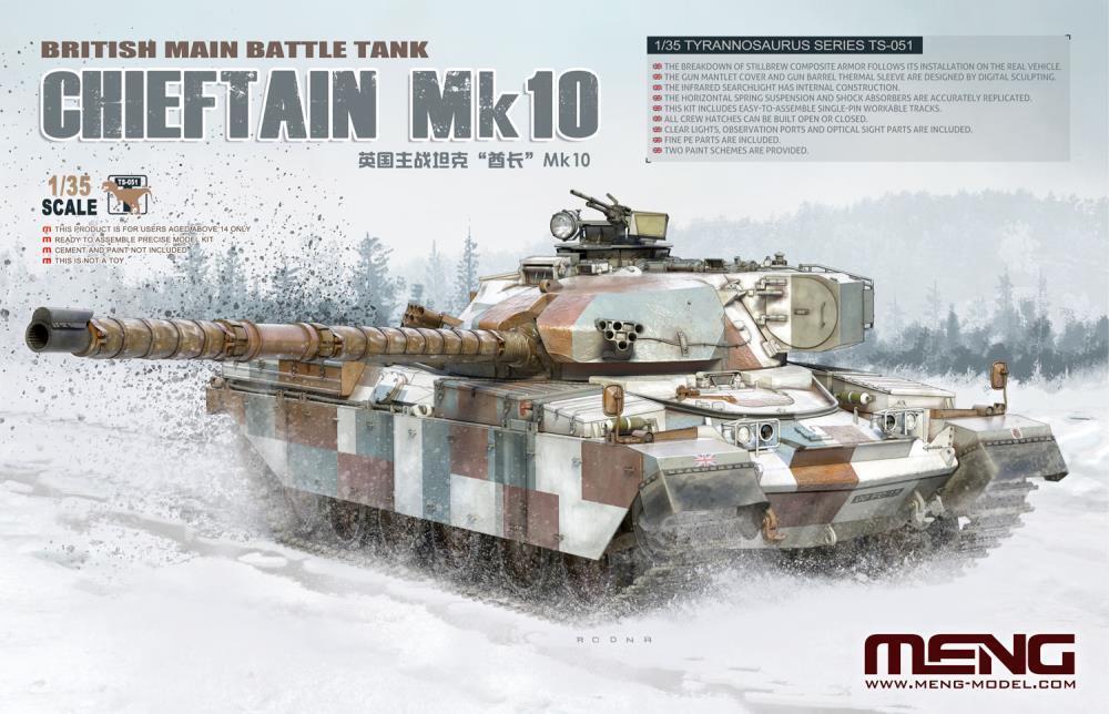 MM-TS-051 Meng 1/35 British Main Battle Tank Chieftain Mk10 Plastic Model Kit Meng