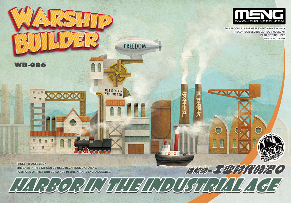 MM-WB-006 Meng Warship Builder Harbor In The Industrial Age (Cartoon Model) Plastic Model Kit Meng