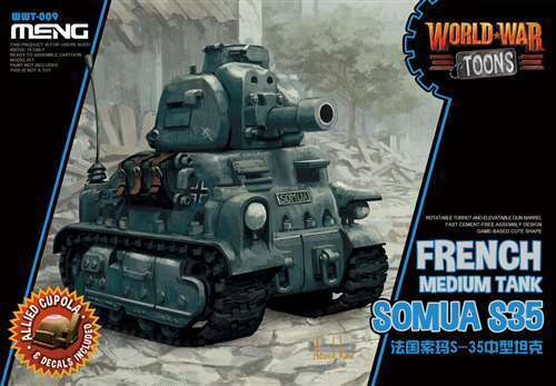 MM-WWT-009 Meng French Medium Tank Somua S-35 (Cartoon Model) Plastic Model Kit Meng