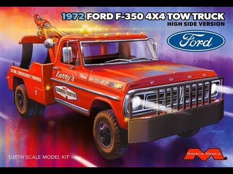 Moebius 1/25 1972 Ford F-350 Wrecker 4x4 High Side Plastic Model Kit