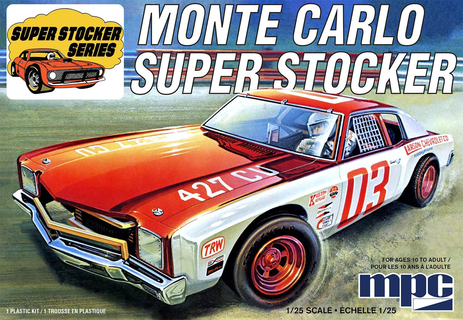 MPC962M MPC 1/25 1971 Chevy Monte Carlo Super Stocker 2T Plastic Model Kit MPC