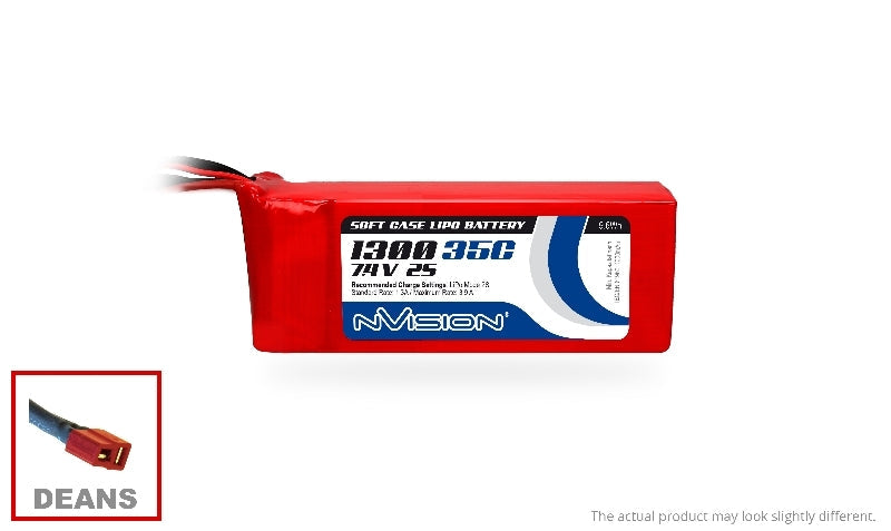 NVO1826 LiPo 1300mAh 2S 7.4V 35C (Deans plug) Nvision