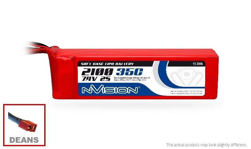 NVO1832 LiPo 2100mAh 2S 7.4V 35C (Deans plug) Nvision