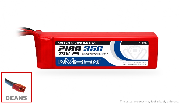 NVO1835 LiPo 2400mAh 2S 7.4V 35C (Deans plug) Nvision