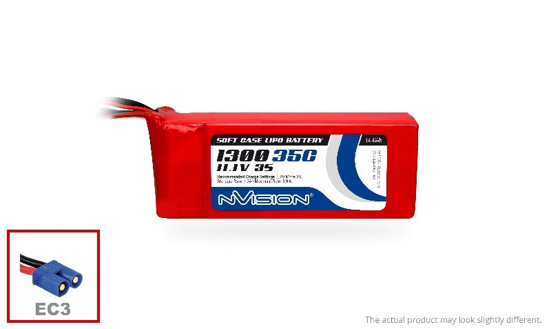 NVO1856 LiPo 1300mAh 3S 11.1V 35C (EC3 plug) Nvision