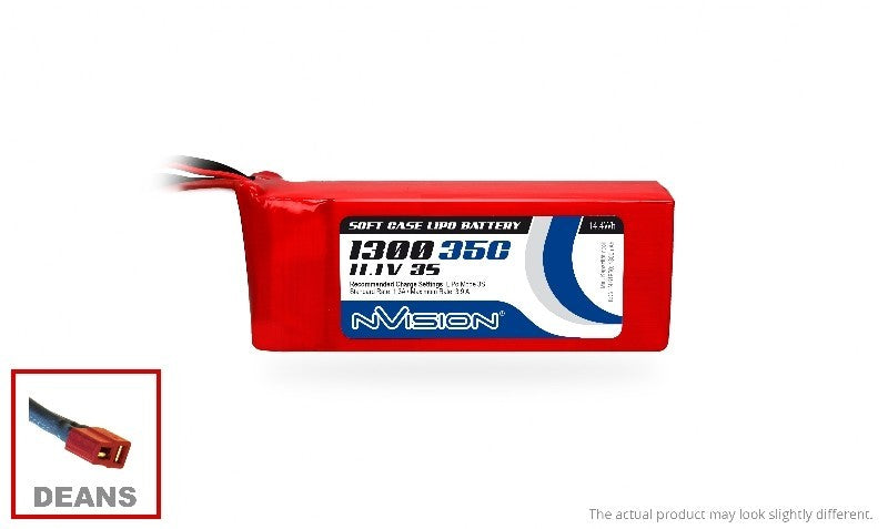 NVO1857 LiPo 1300mAh 3S 11.1V 35C (Deans plug) Nvision