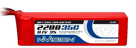 NVO1863 LiPo 2200mAh 3S 11.1V 35C (Deans plug) Nvision