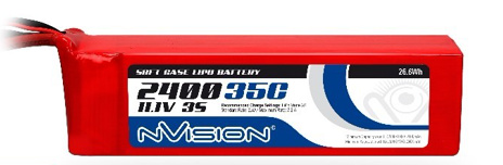 NVO1865 LiPo 2400mAh 3S 11.1V 35C (EC3 plug) Nvision