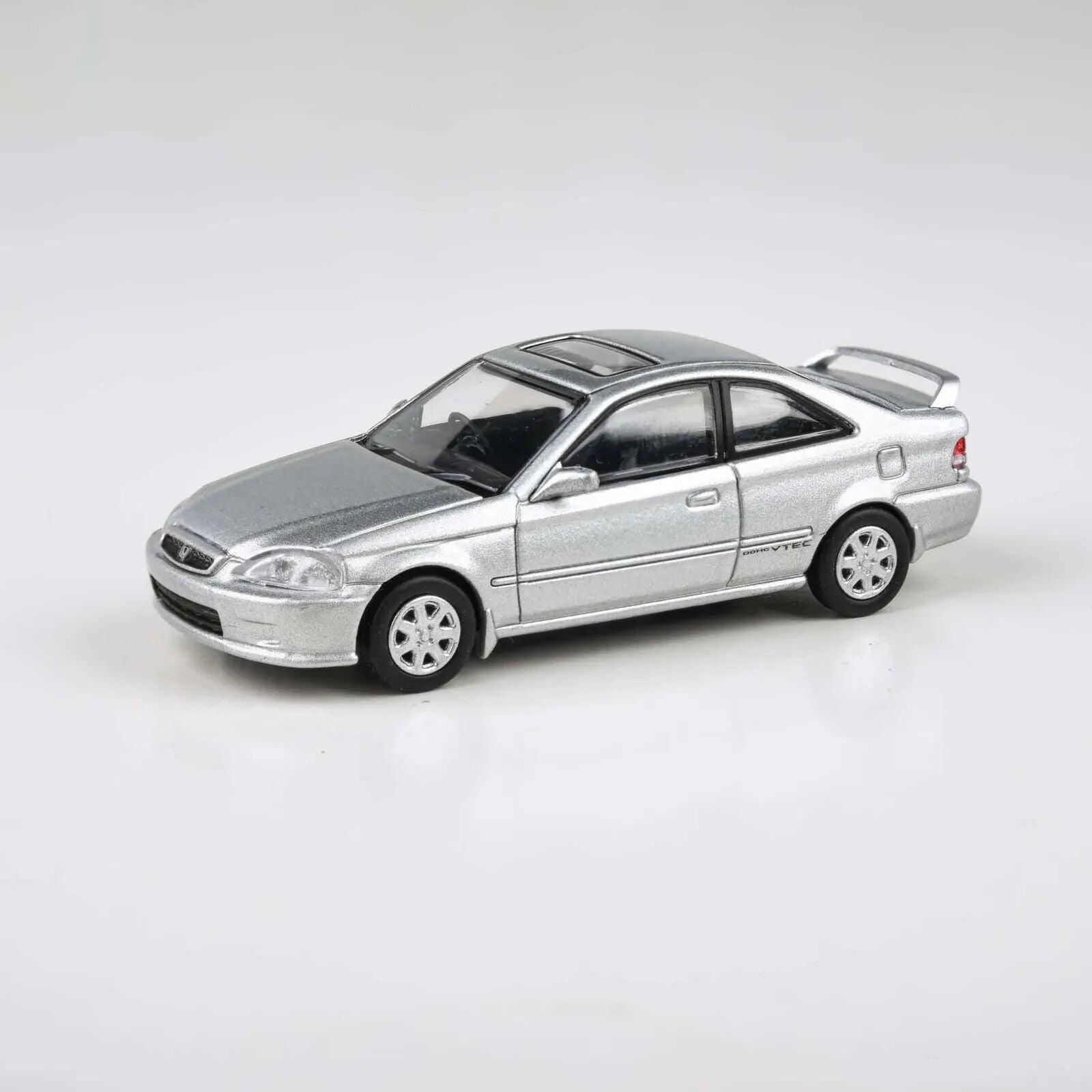 Para64 1/64 1999 Honda Civic EM1 Vogue Silver Metallic w/wing Diecast Model Car