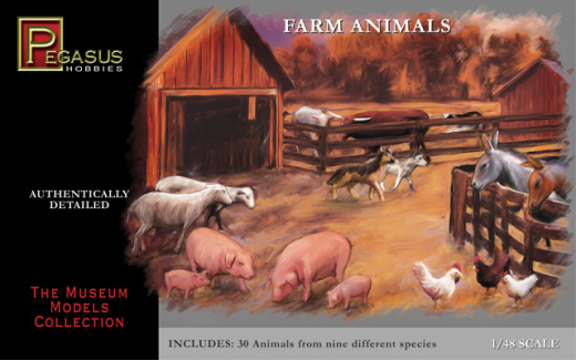 Pegasus 1/48 Farm Animals (30 piece set) PEG-7006
