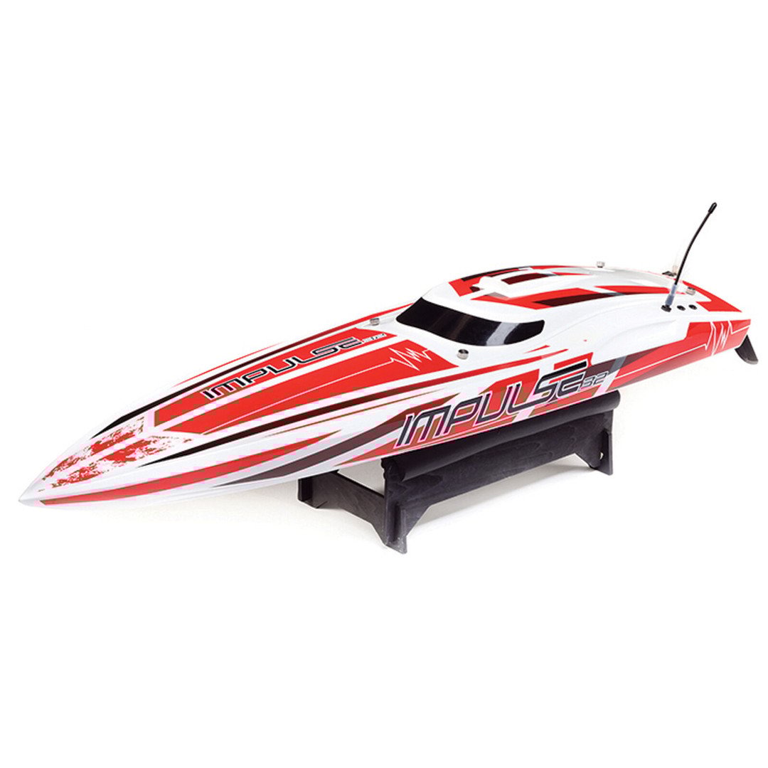 Pro Boat Impulse 32 RC Boat with Smart Technology, RTR, White / Red PRB08037T2
