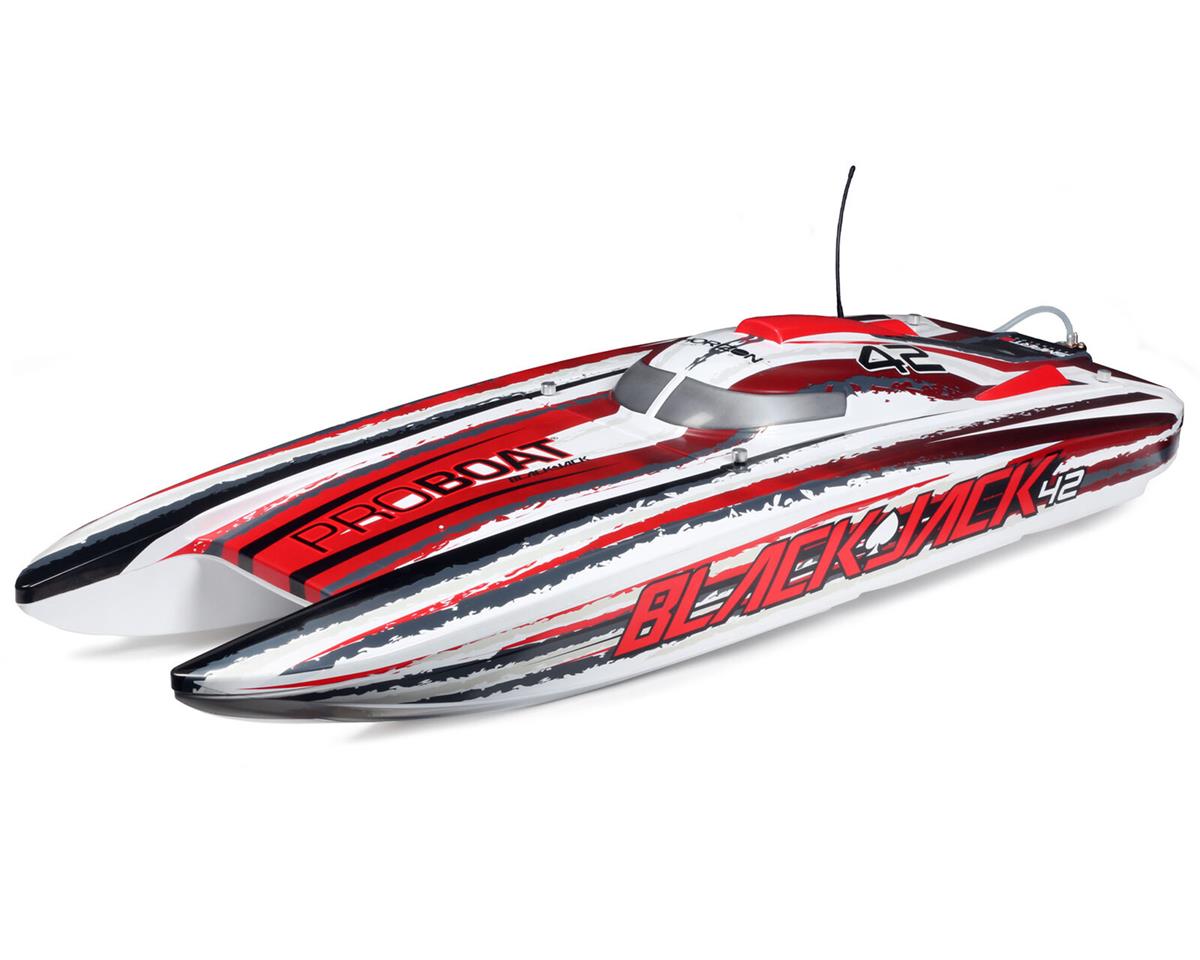 PRB08043T2 Pro Boat Blackjack 42 Brushless 8S Catamaran, RTR, Red / White, PRB08043T2 ProBoat
