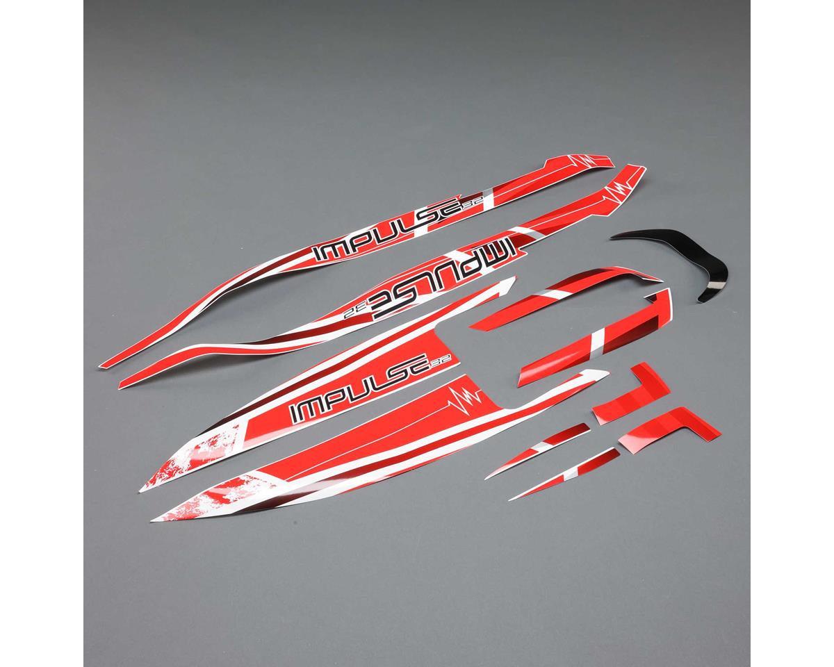 PRB289007 Pro Boat White and Red Decal Set, Impulse 32 ProBoat