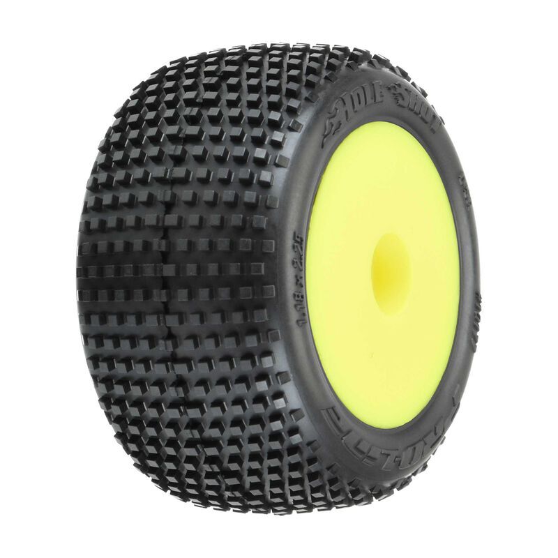 PRO1017712 Proline Hole Shot Tyres Mounted on Yellow Wheels, Mini-T 2.0, F/R, PR10177-12 Proline
