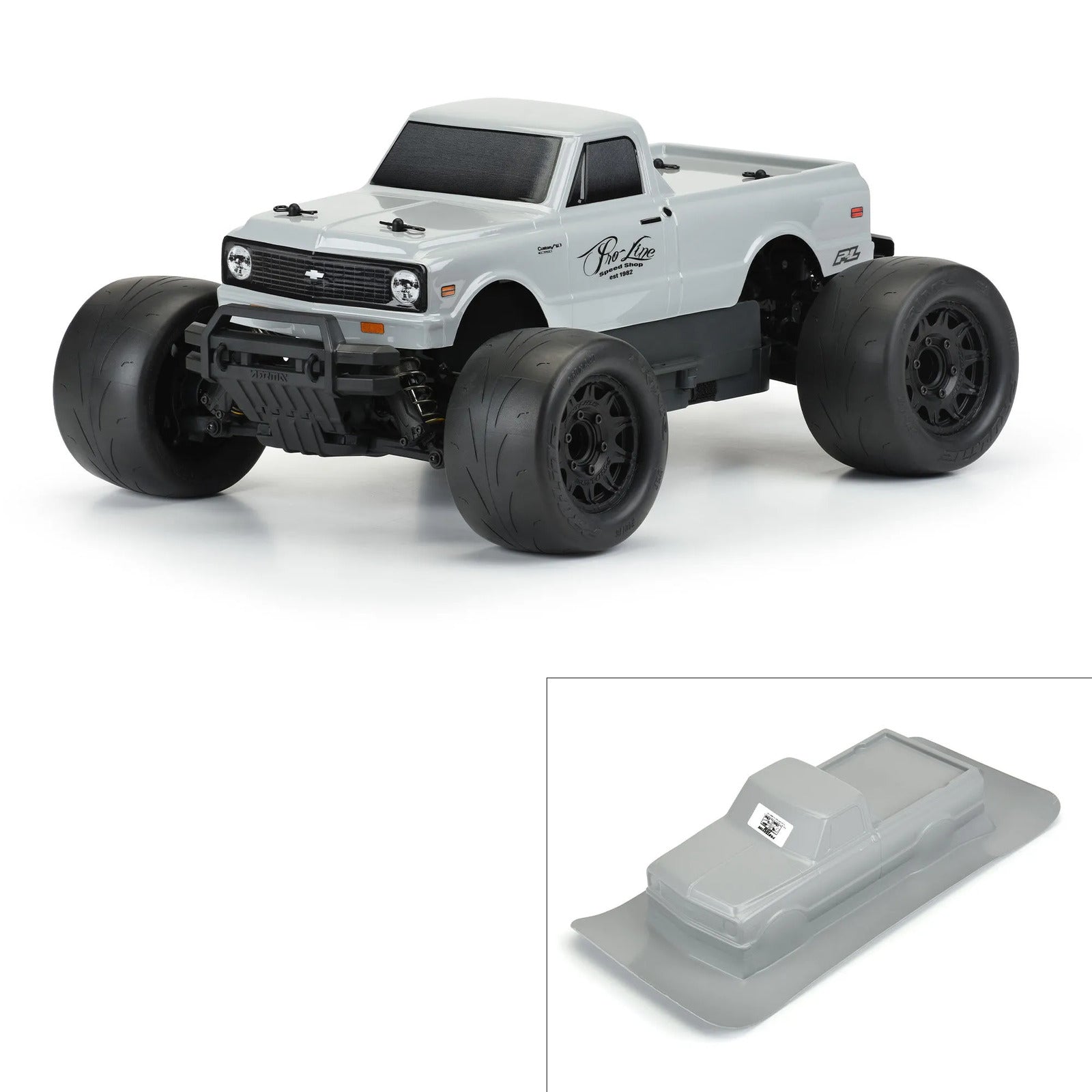 PRO325114 Proline 1972 Chevy C-10 Tough-Color (Stone Gray) Body, PR3251-14 Proline