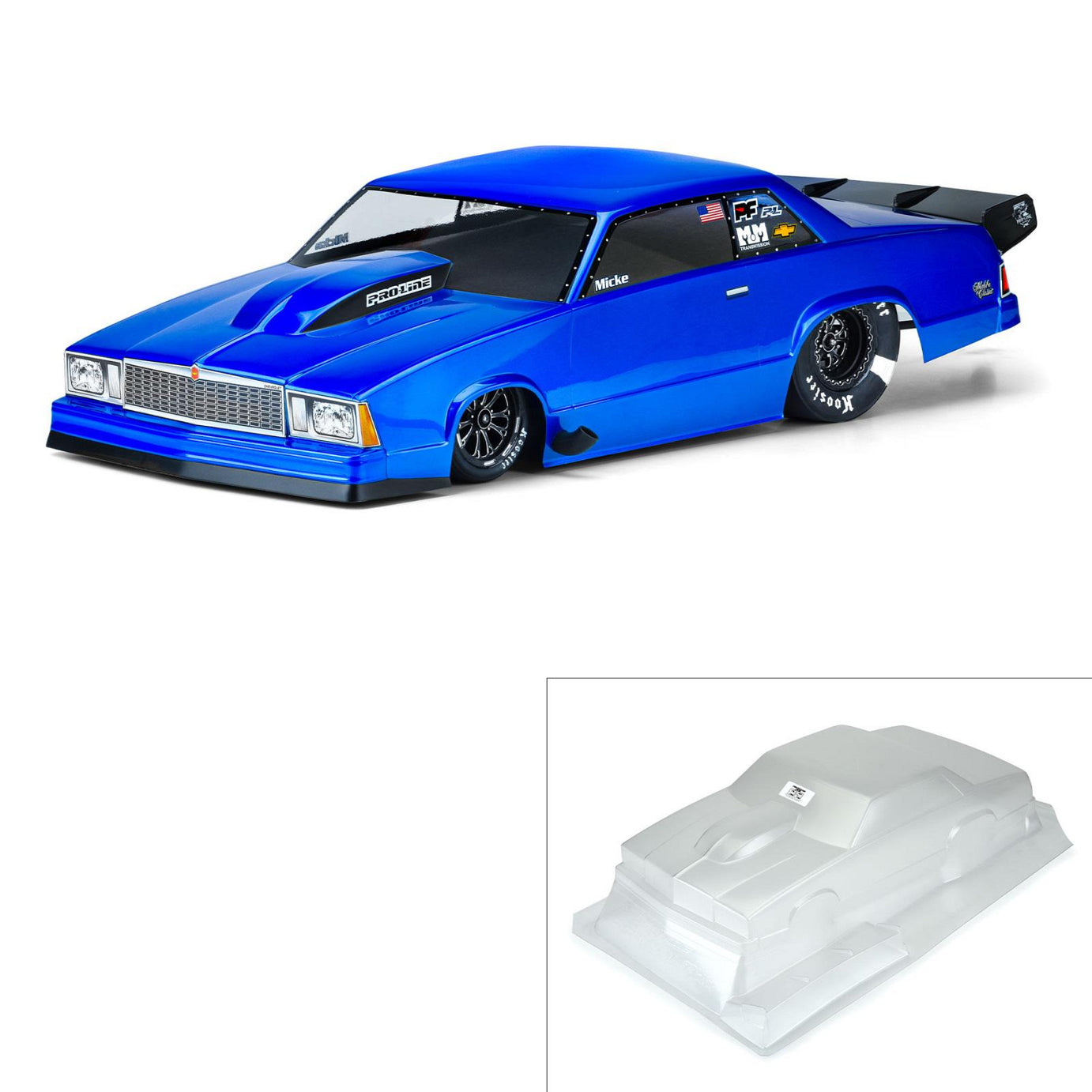 PRO354900 Proline 78 Chevy Malibu Clear Drag Body suit 22S, DR10 and Slash 2wd Proline