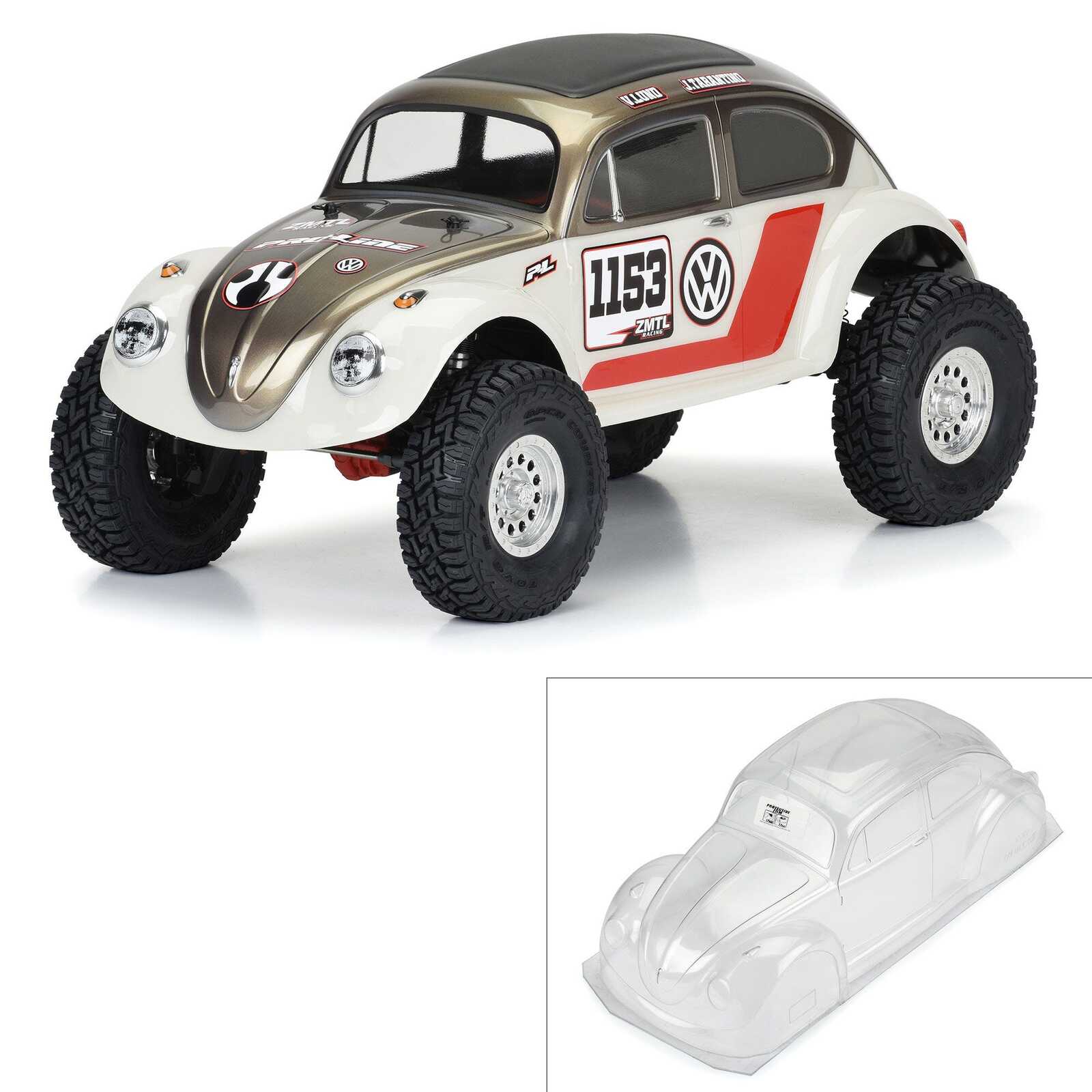 PRO359500 Proline 1/10 Volkswagen Beetle Clear Body suit 12.3inch Crawlers Proline