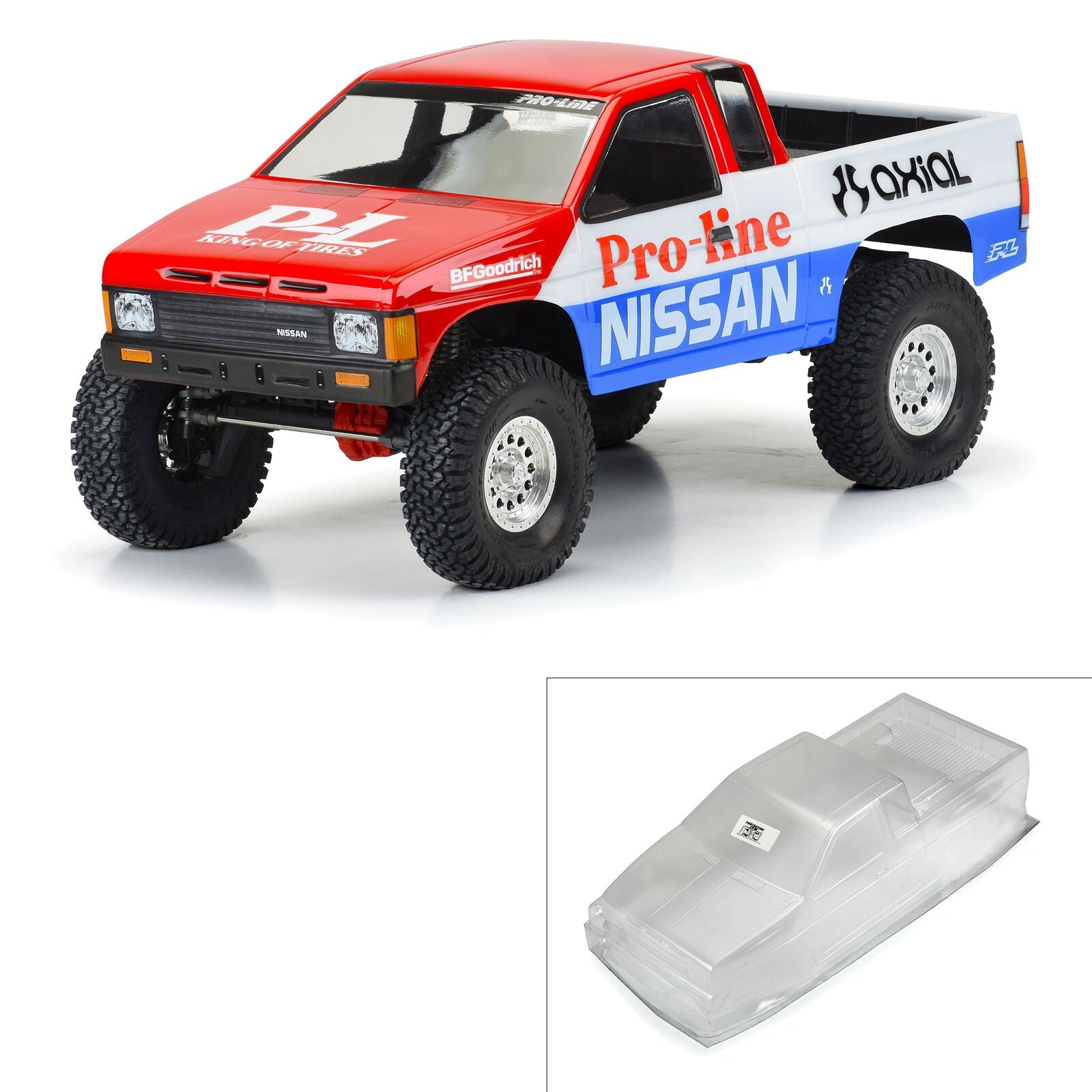 PRO360800 Proline 1/10 87 Nissan Hardbody D21 12.3in Wheel Base Clear Crawler Body Proline