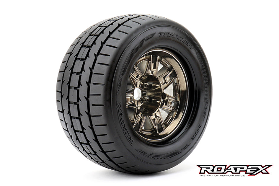 R4002-CB2 Trigger Chrome Black wheel with 1/2 offset 17mm hex mounted Roapex