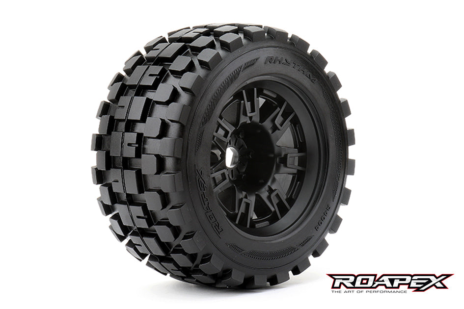 R4004-B2 Rhythm Black wheel with 1/2 offset 17mm hex mounted Roapex
