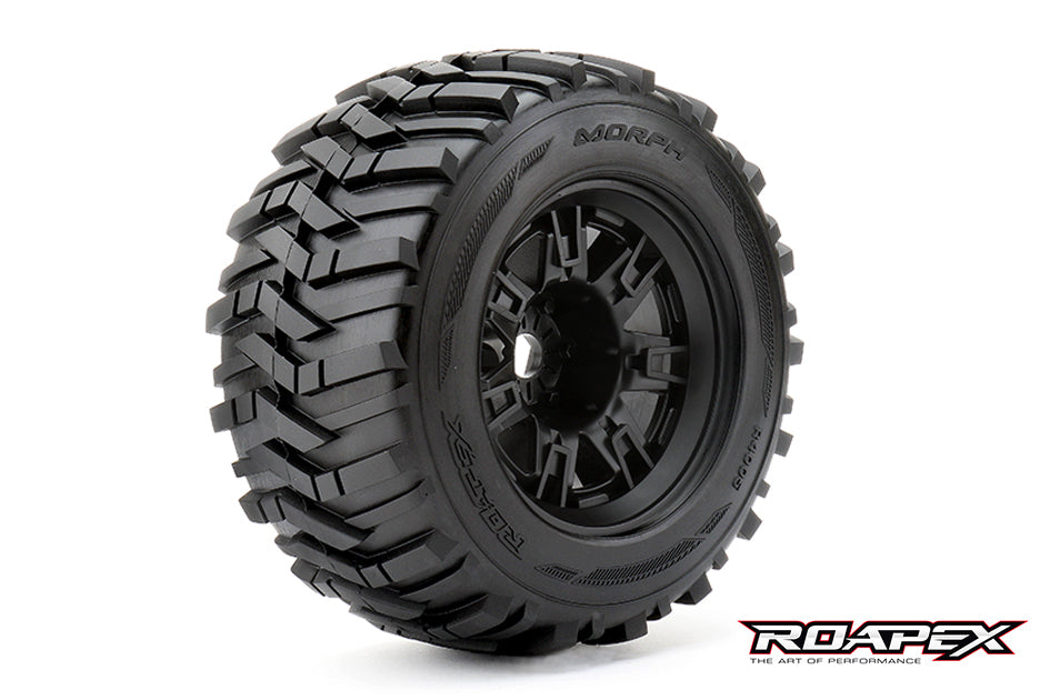 R4005-B2 Morph Black wheel with 1/2 offset 17mm hex mounted Roapex