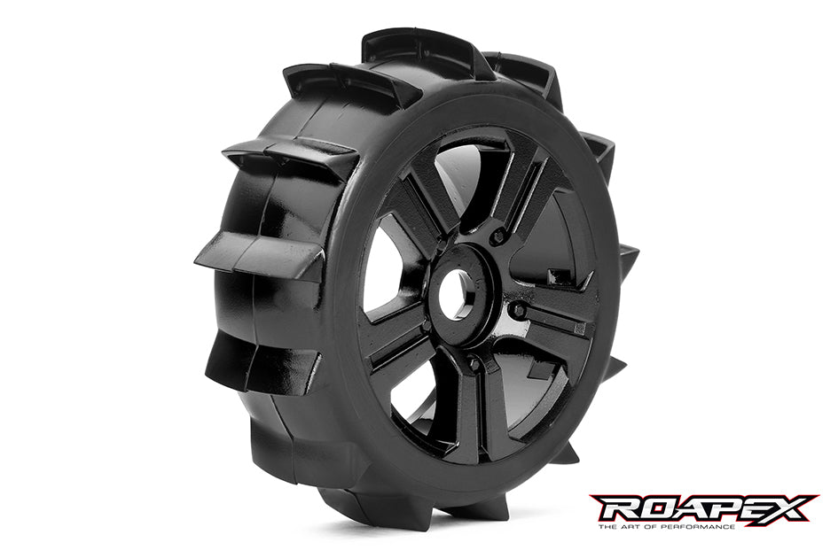 R5004-B PADDLE 1/8 BUGGY TIRE BLACK WHEEL WITH 17MM HEX MOUNTED Roapex