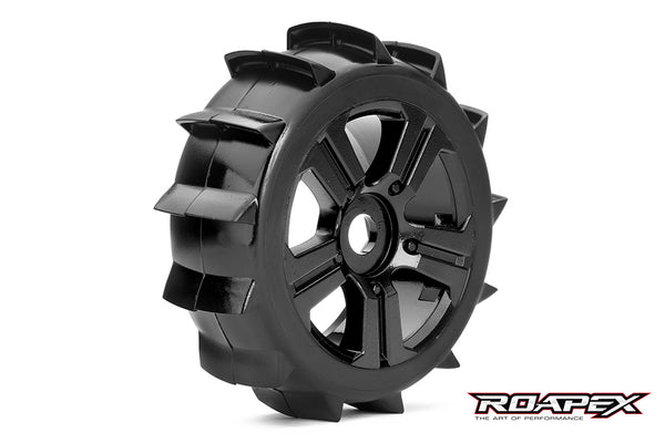 R5004-B PADDLE 1/8 BUGGY TIRE BLACK WHEEL WITH 17MM HEX MOUNTED