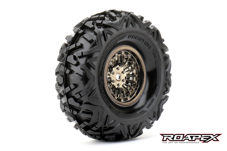 R6001-CB Booster Chrome Black wheel with 12mm hex mounted Roapex
