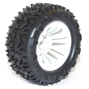 RH-10138W Wheel & tyre pair MT White (FTX-6310W) River Hobby