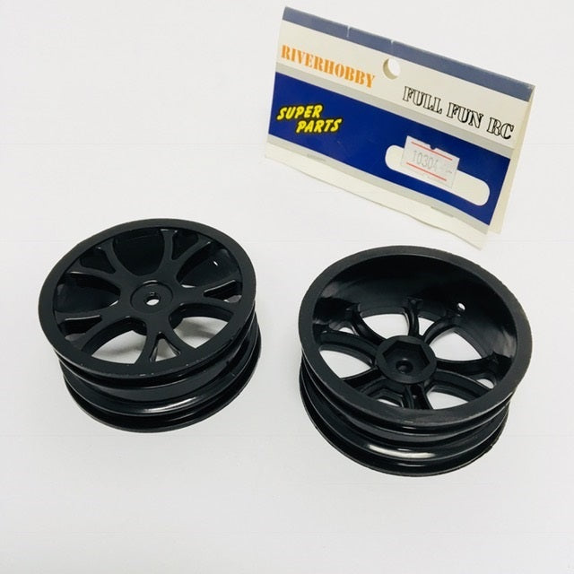 RH-10304B Front Buggy Rims pair Black River Hobby