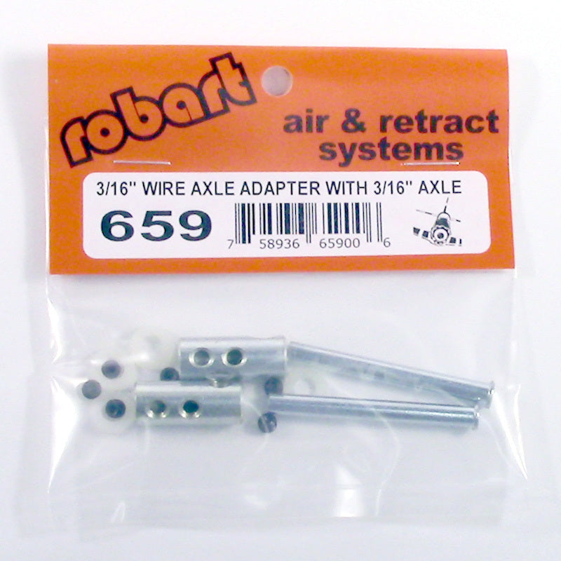 ROB-659 ROBART 3/16 INCH WIRE AXLE ADAPTER WITH 3/16 INCH AXLE Robart