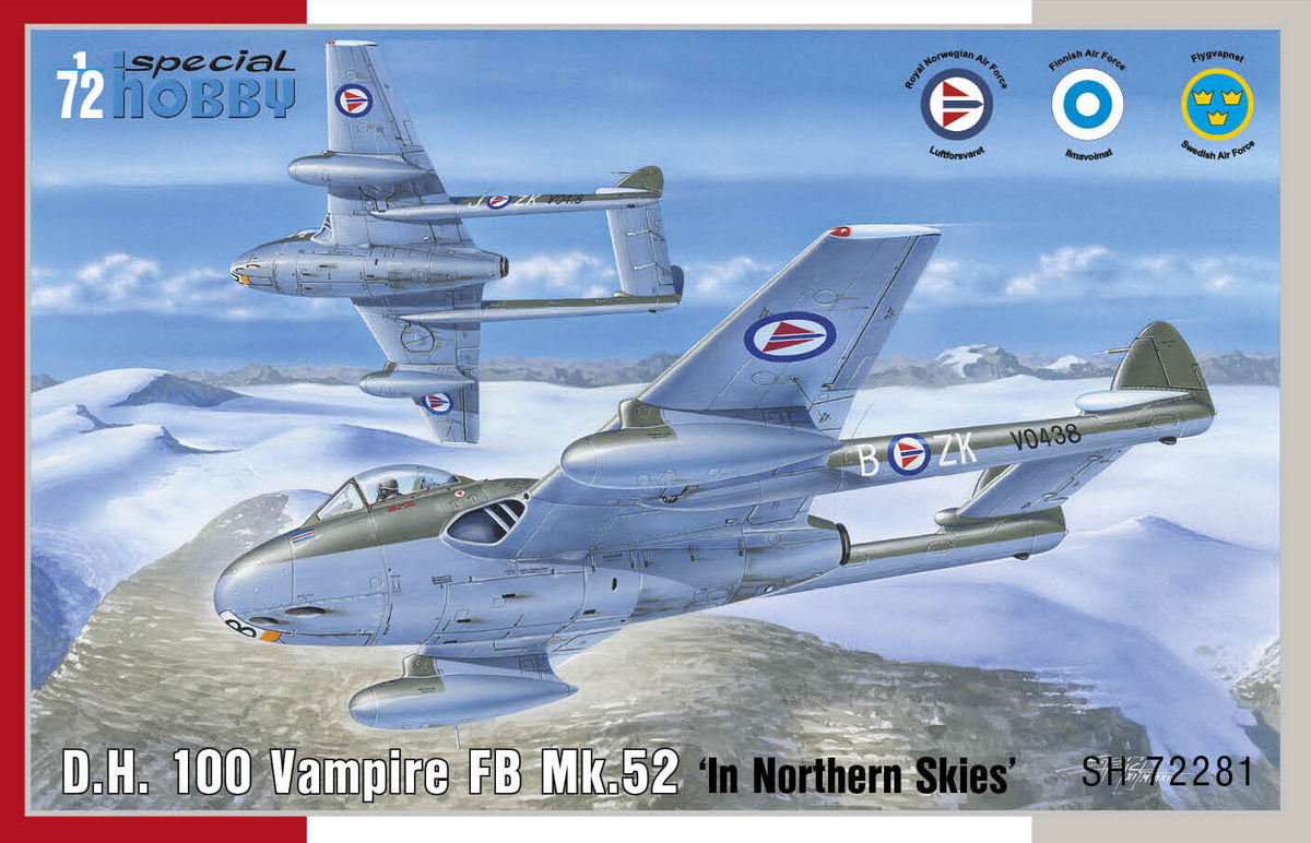 Special Hobby 1/72 DH 100 Vampire FB Mk.52 In Nortrhern Skies Plastic Model Kit SH-72281
